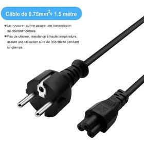 Câble d'Alimentation PC Portable RS-CA401 (1.5M / 0.75mm²)